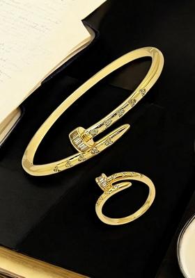 Gold Nail Design Bracelet