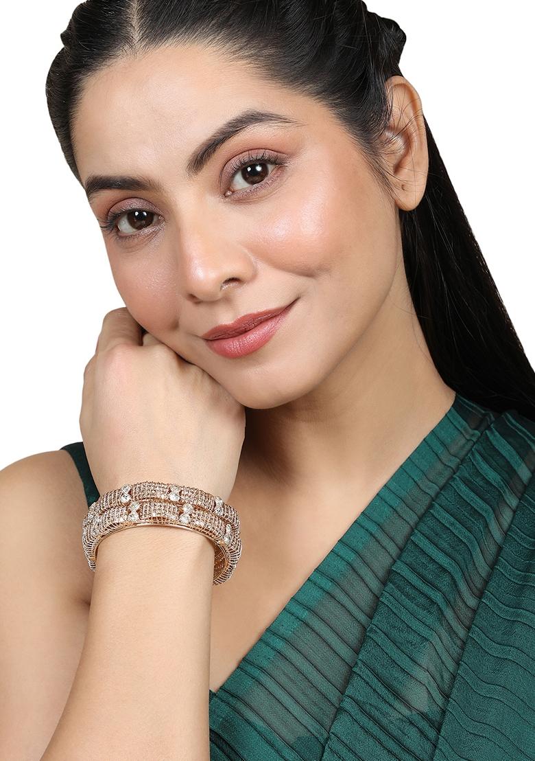 Gold Cubic Zirconia Bangle