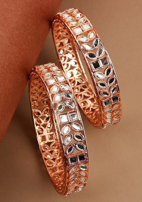 Rose Gold Cubic Zirconia Bangles