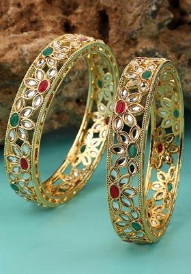Gold Cubic Zirconia Bangles