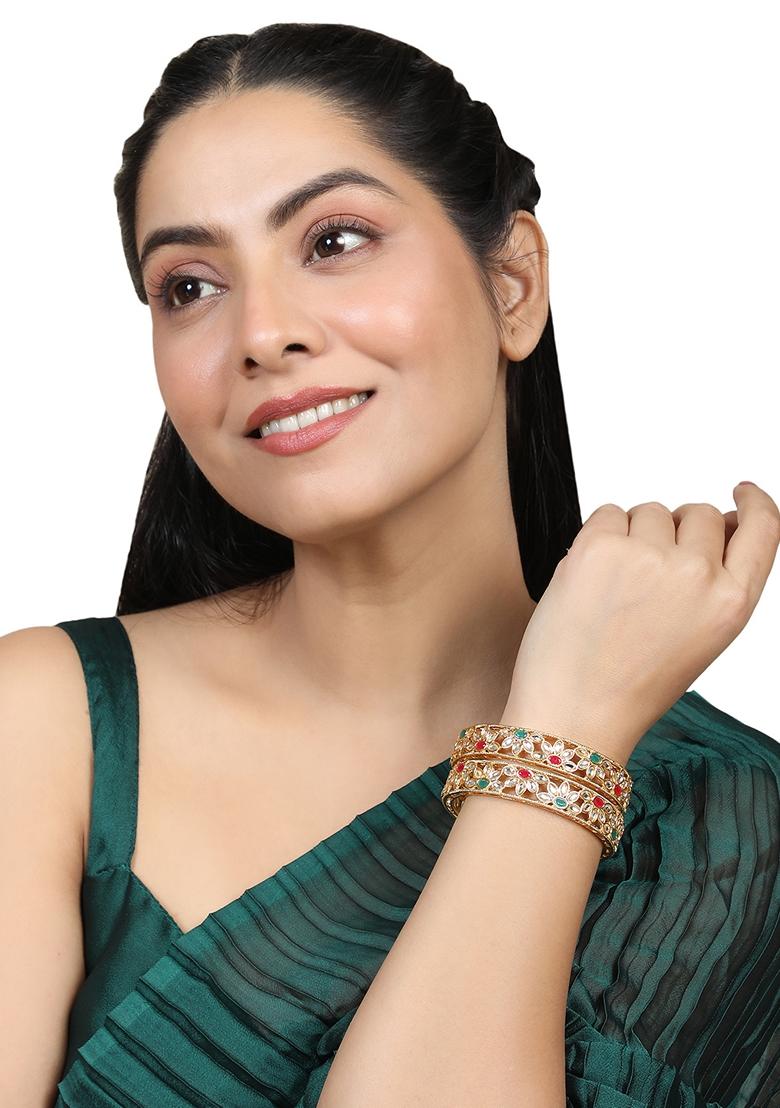 Gold Cubic Zirconia Bangles