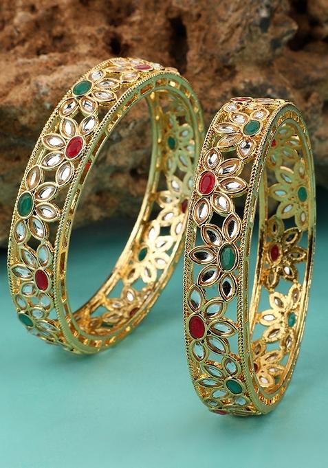 Gold Cubic Zirconia Bangles