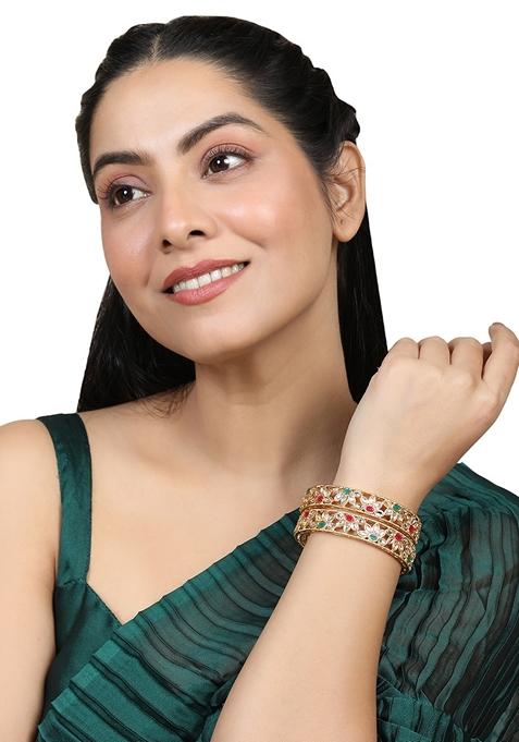 Gold Cubic Zirconia Bangles