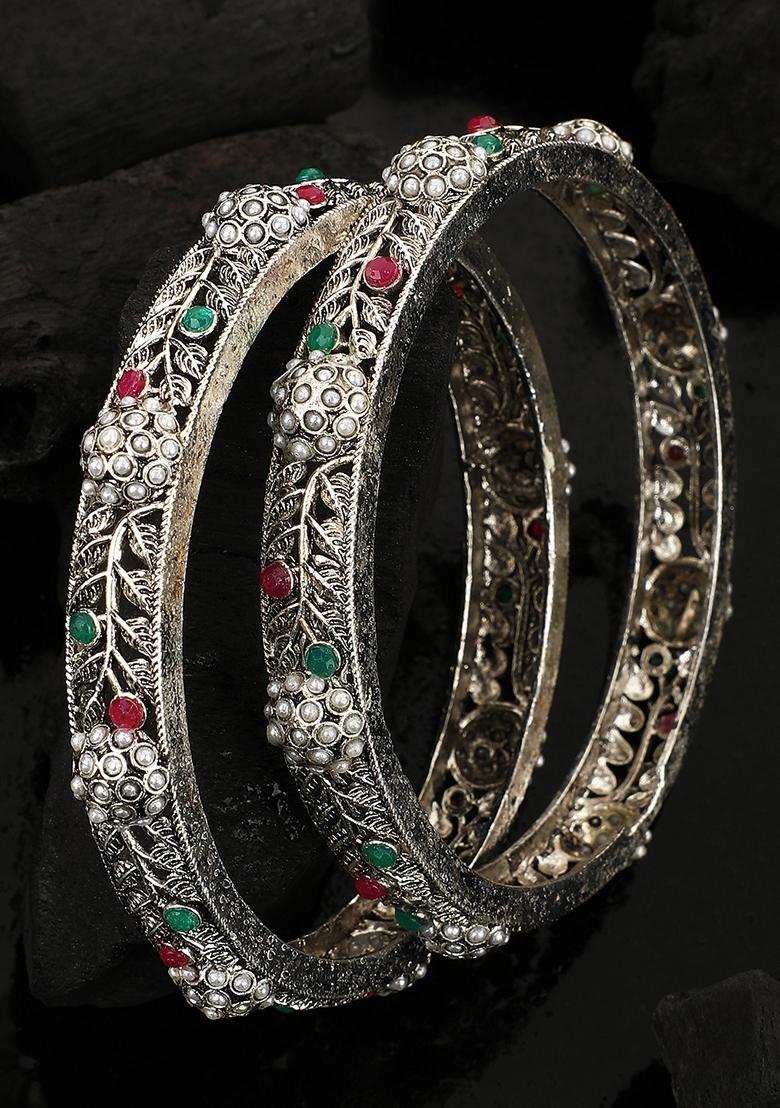 Silver Cubic Zirconia Kada Sets