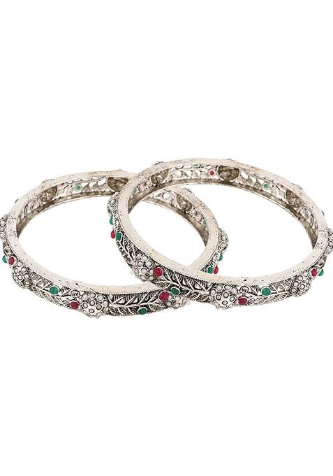 Silver Cubic Zirconia Kada Sets