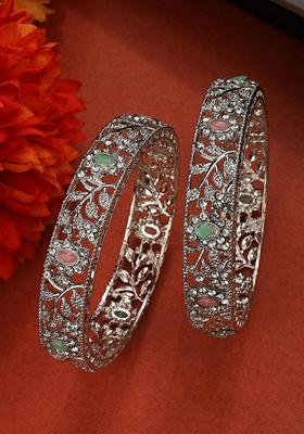 Silver Cubic Zirconia Bangles