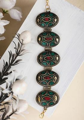 Green 3D Design Enamelled Bracelet