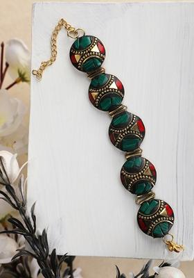 Green 3D Design Enamelled Bracelet
