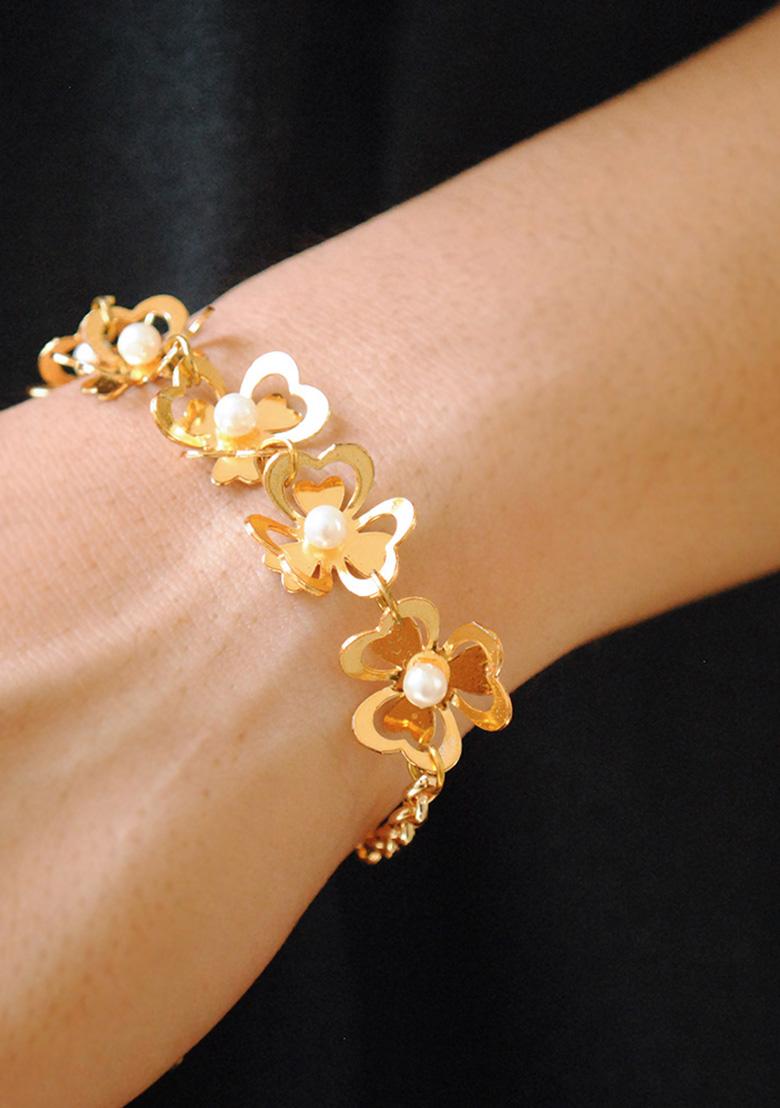 Gold Multi Flower Bracelet