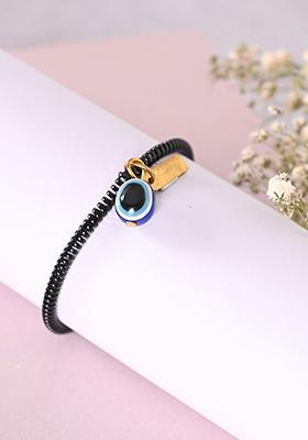 Black Unisex Evil Eye Crystal Spring Ring Braclet