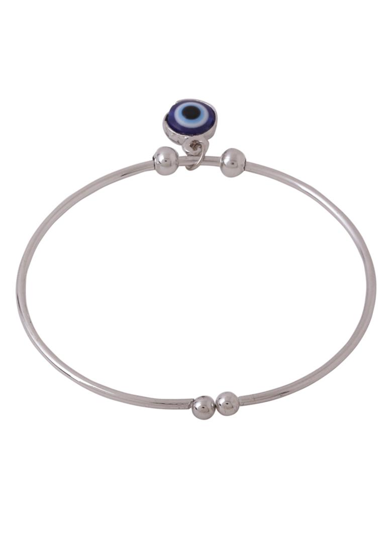 Silver Evil Eye Adjustable Bracelet