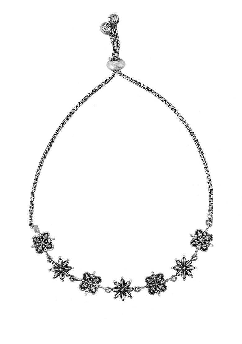 Silver Plated Floral Design Bracelet