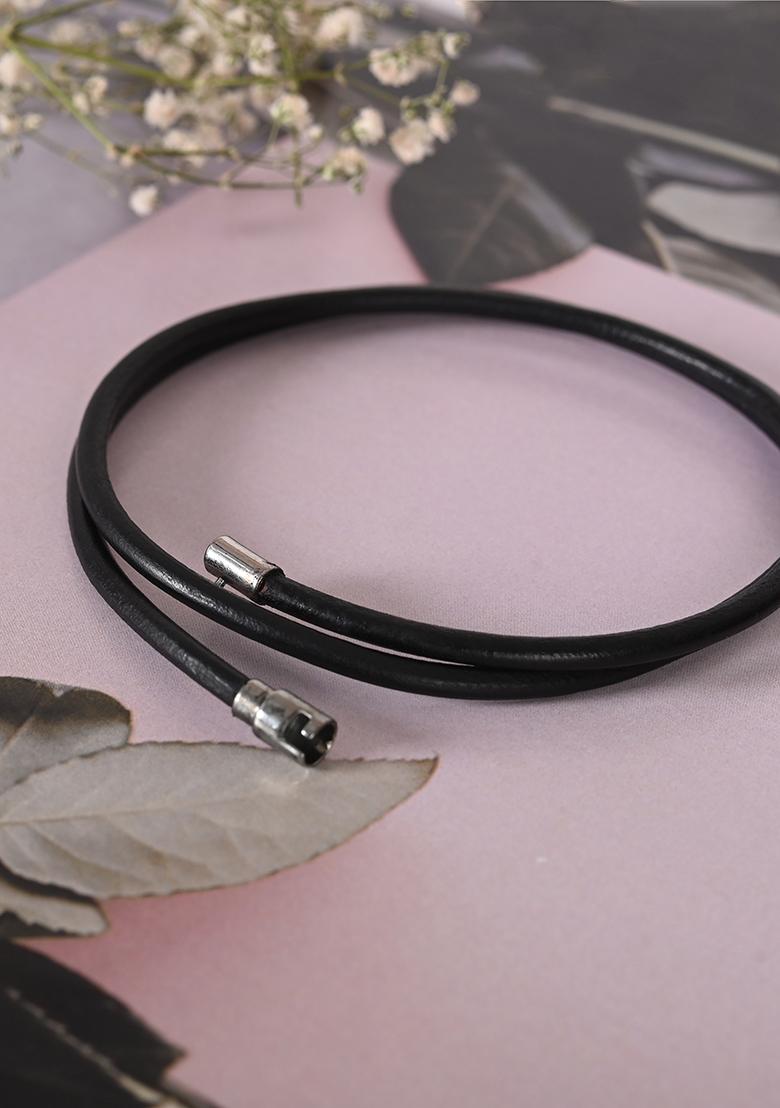 Black Wraparound Bracelet For Men