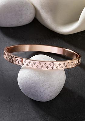 Gold Rose Gold Stainlessteel Kada Bracelet For Men