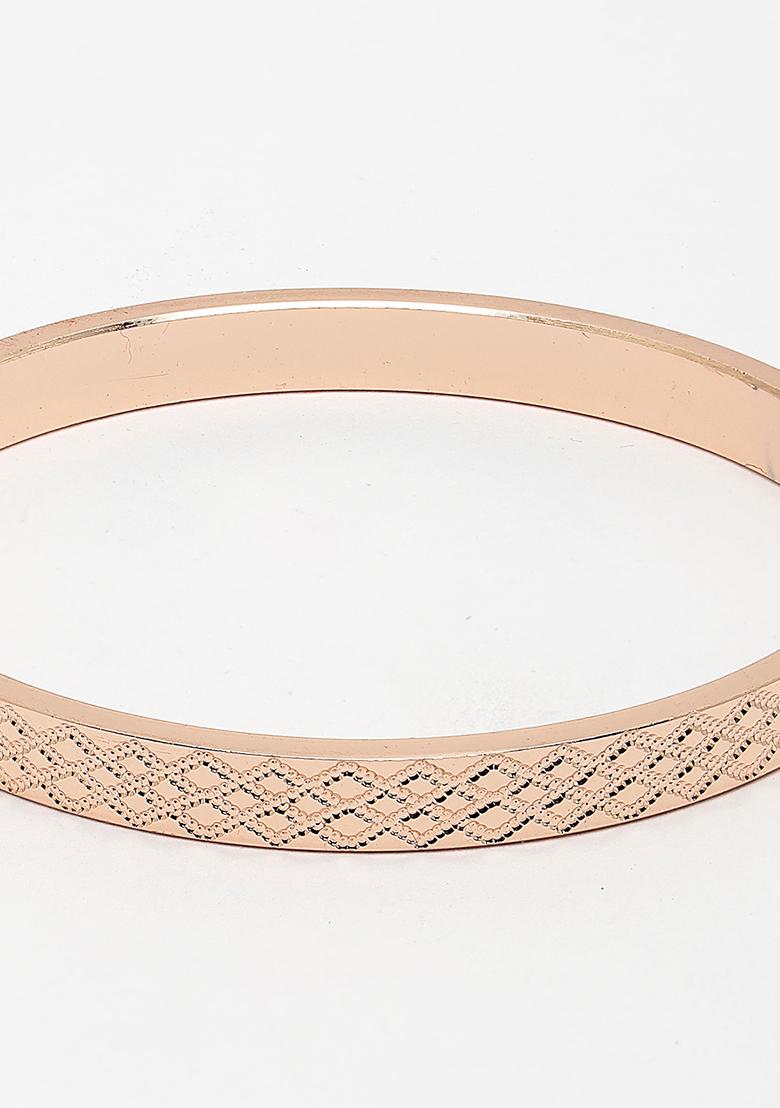 Gold Rose Gold Stainlessteel Kada Bracelet For Men