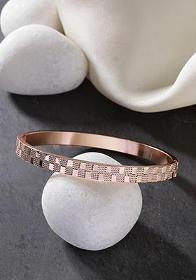 Gold Rose Gold Stainlessteel Kada Bracelet For Men