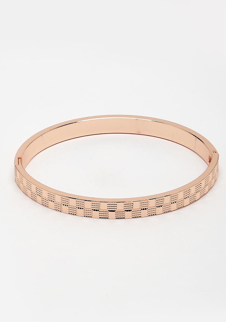 Gold Rose Gold Stainlessteel Kada Bracelet For Men