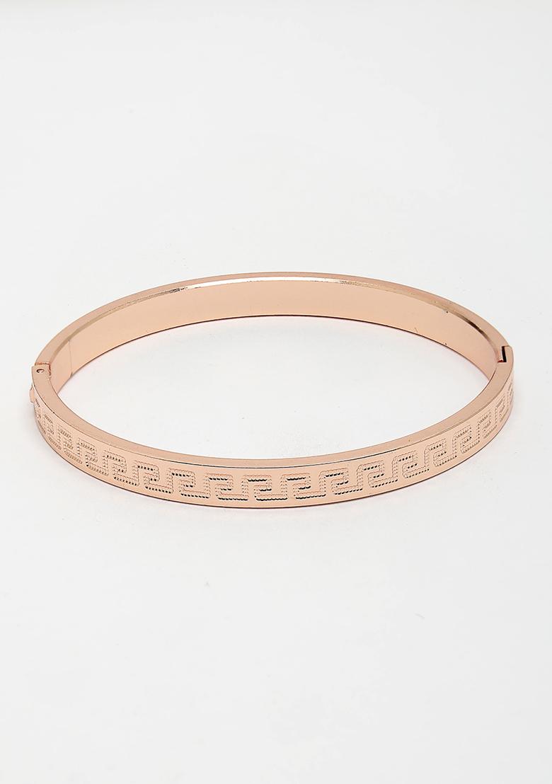 Gold Rose Gold Stainlessteel Kada Bracelet For Men