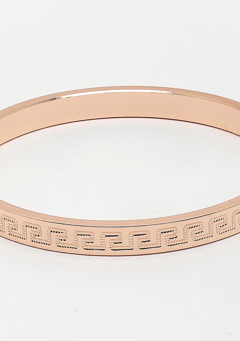 Gold Rose Gold Stainlessteel Kada Bracelet For Men