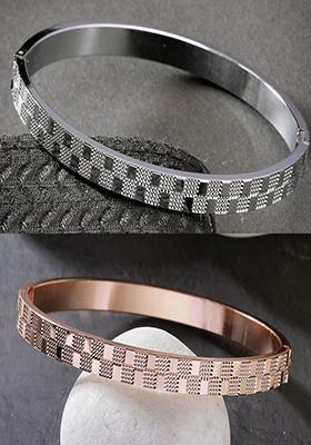 Multi Set Of 2 Rhodium Plated Stainlessteel Kada Bracelet For Men
