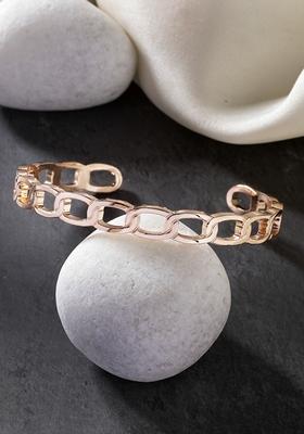 Gold Rose Gold Metal Cuff Bracelet For Men