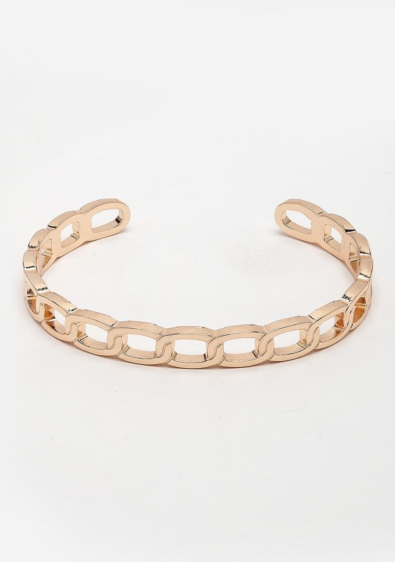 Gold Rose Gold Metal Cuff Bracelet For Men