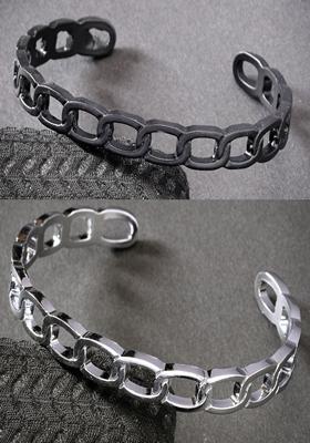 Multi Set Of 2 Silver & Black Rhodium Plated Metal Cuff Bracelet For Men