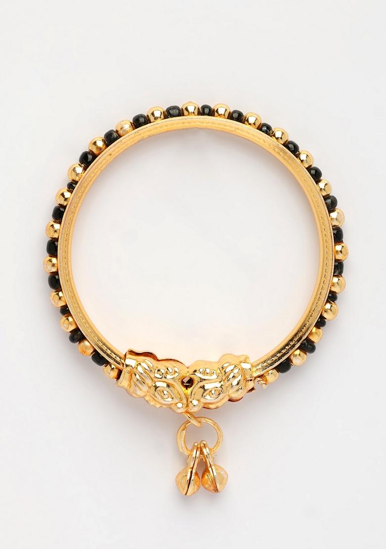 Multi Kids Pair Of 2 Rhodium Plated Artificial Beads Nazariya Kada Bracelet