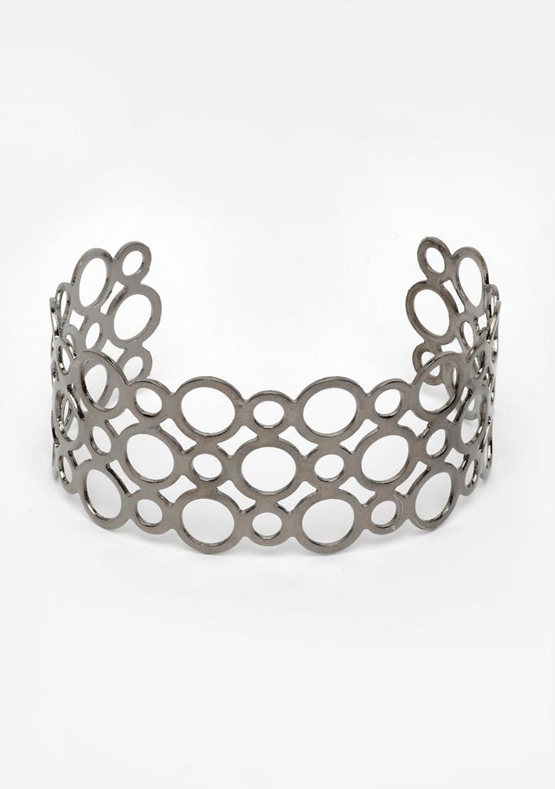 Grey Rhodium Plated Cuff Bracelet