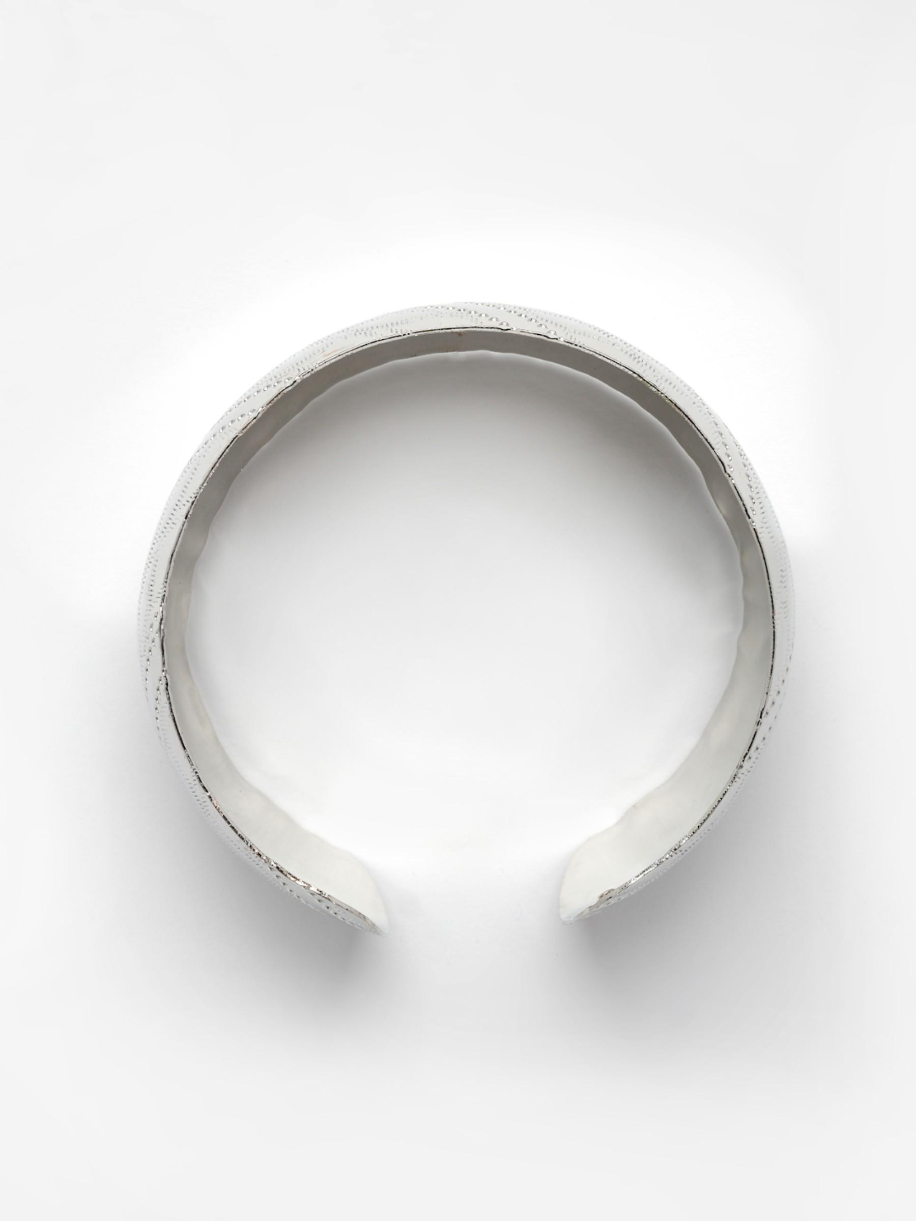 Silver Plated Self Design Cuff Bracelet