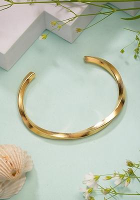 Gold Gold Plated Stainlessteel Cuff Bracelet For Men