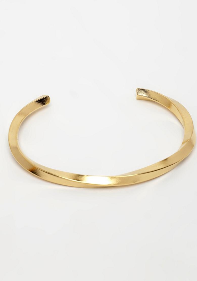 Gold Gold Plated Stainlessteel Cuff Bracelet For Men