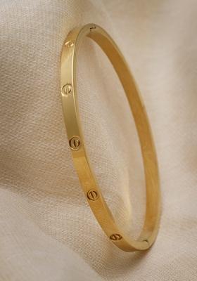 Gold Gold Plated Stainless Steel Kada Bracelet