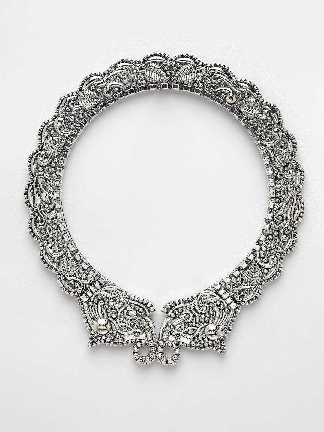 Silver Set Of 2 Toned German Silve Oxidised Elephant Design Handcrafted Bangles