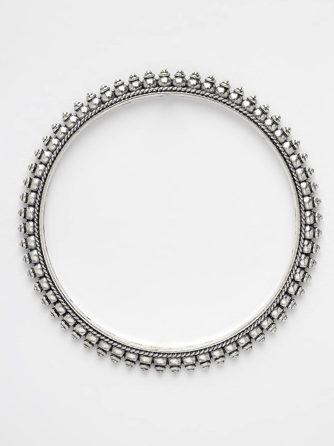 Silver Set Of 4 Toned German Oxidised Bangles