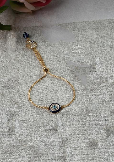 Blue Gold Plated Pearl Natural Stone Bracelet