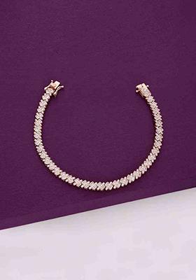 Rose Gold Charming Cuban Cut Zircon Tennis Bracelet