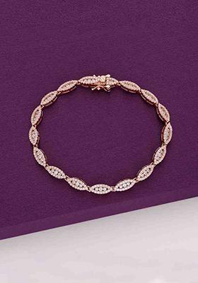 Rose Gold Crystal Pears Tennis Bracelet
