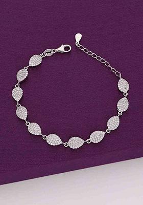 Silver Bedazzling Zircon Studded Pears Tennis Bracelet