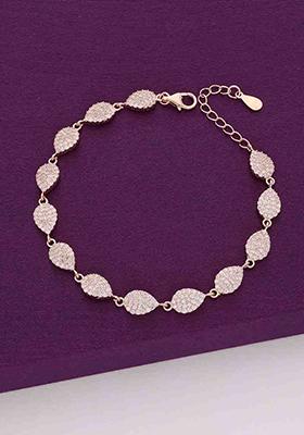 Rose Gold Bedazzling Zircon Studded Pears Tennis Bracelet
