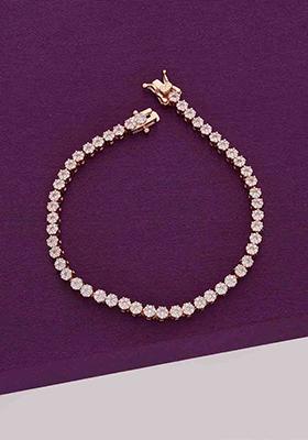 Rose Gold Classic Circular Zircon Tennis Bracelet