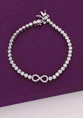 Silver Zircon Studded Infinity Tennis Bracelet