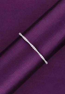 Silver Curvy Cord Zirconia Bracelet