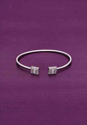 Silver Encrusted Squares Bangle Bracelet&nbsp;