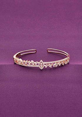 Rose Gold Sparkling Treasure Zircon Bangle Bracelet