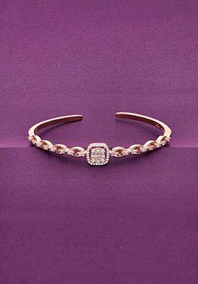 Rose Gold Dazzling Droplets Zircon Bangle Bracelet