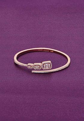 Rose Gold Bold Baguettes Zircon Bangle Bracelet