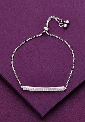 Silver Sterling Plate Adjustable Bracelet