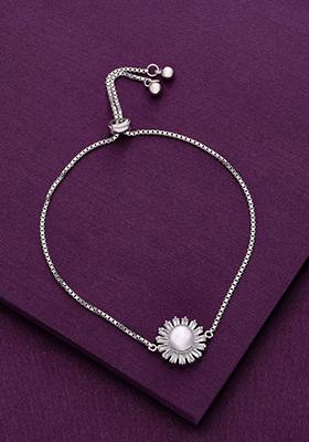 Silver Sterling The Floral Fusion Adjustable Bracelet