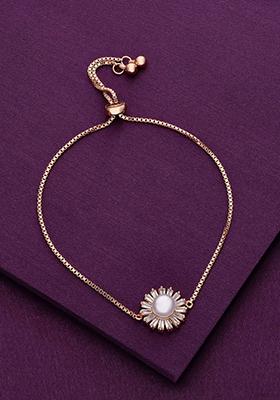 Rose Gold Sterling The Floral Fusion Adjustable Bracelet